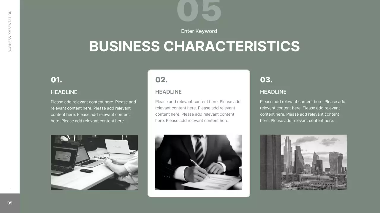 세이지 미니멀 비즈니스 프레젠테이션