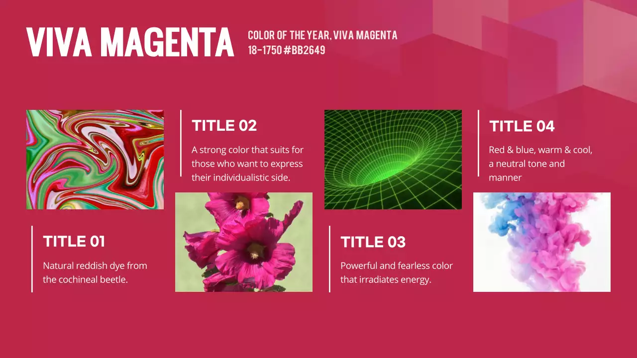 Simple magenta and pink color trend forecast plan for this year