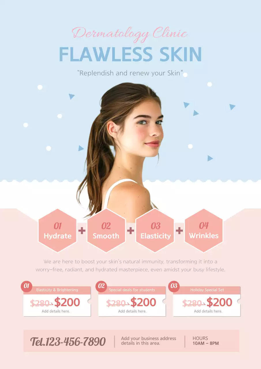 Blue Modern Skincare Promotion Poster