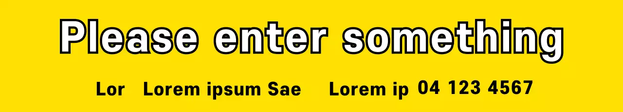 Faixa de aviso de registro em negrito amarelo