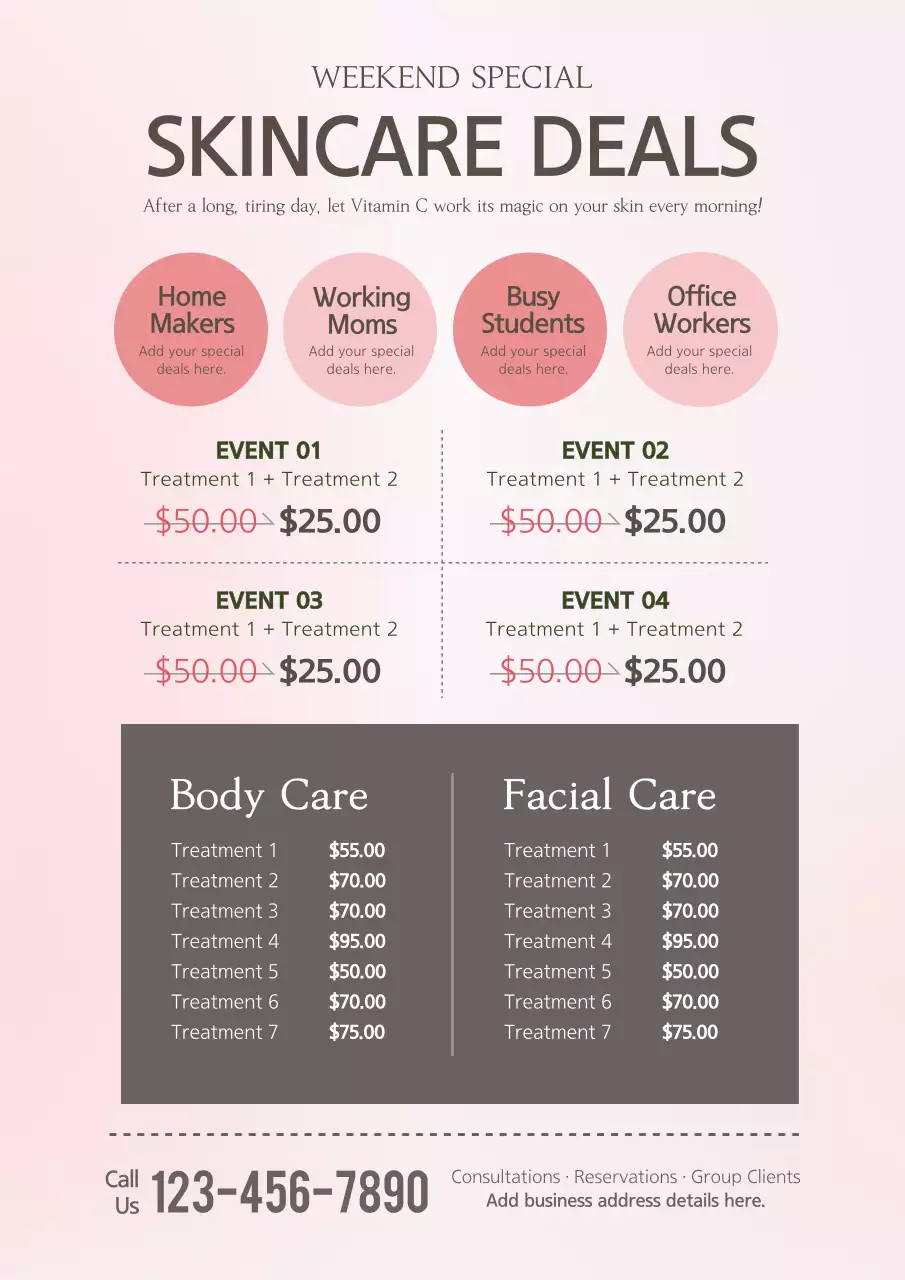 Pink Elegant Skincare Promotion Poster