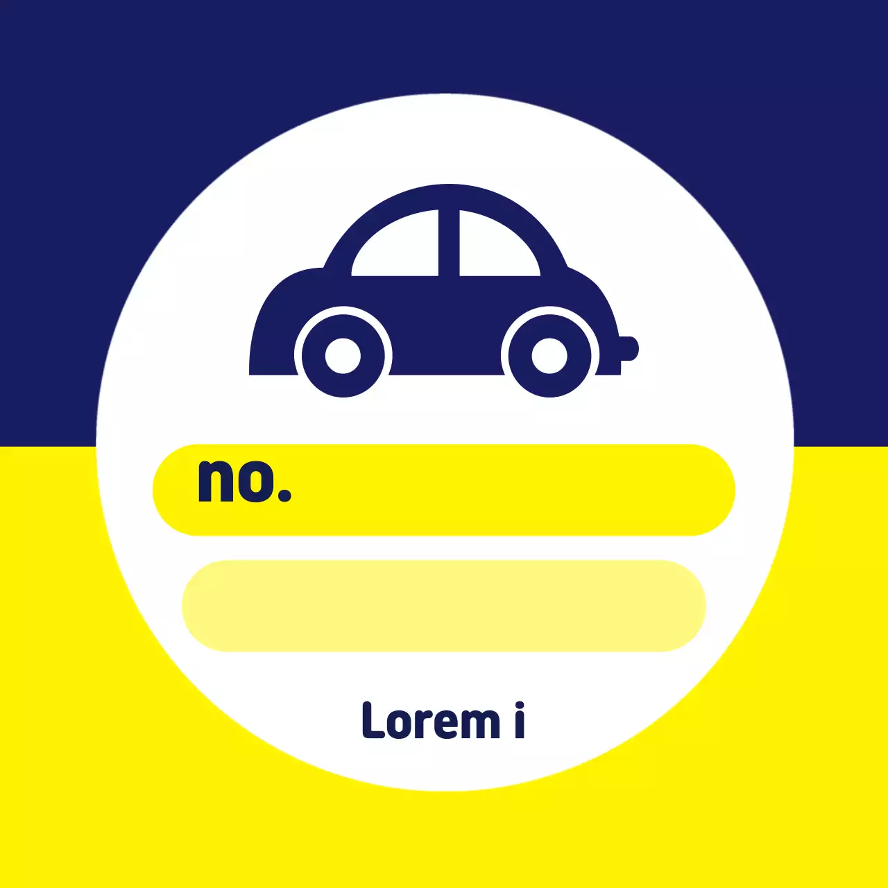 Yellow-navy blue two-tone simple parking label