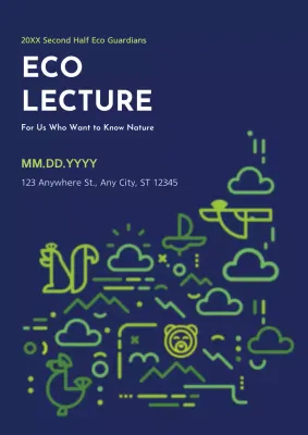 Navy Modern Eco Lecture Invitation Poster