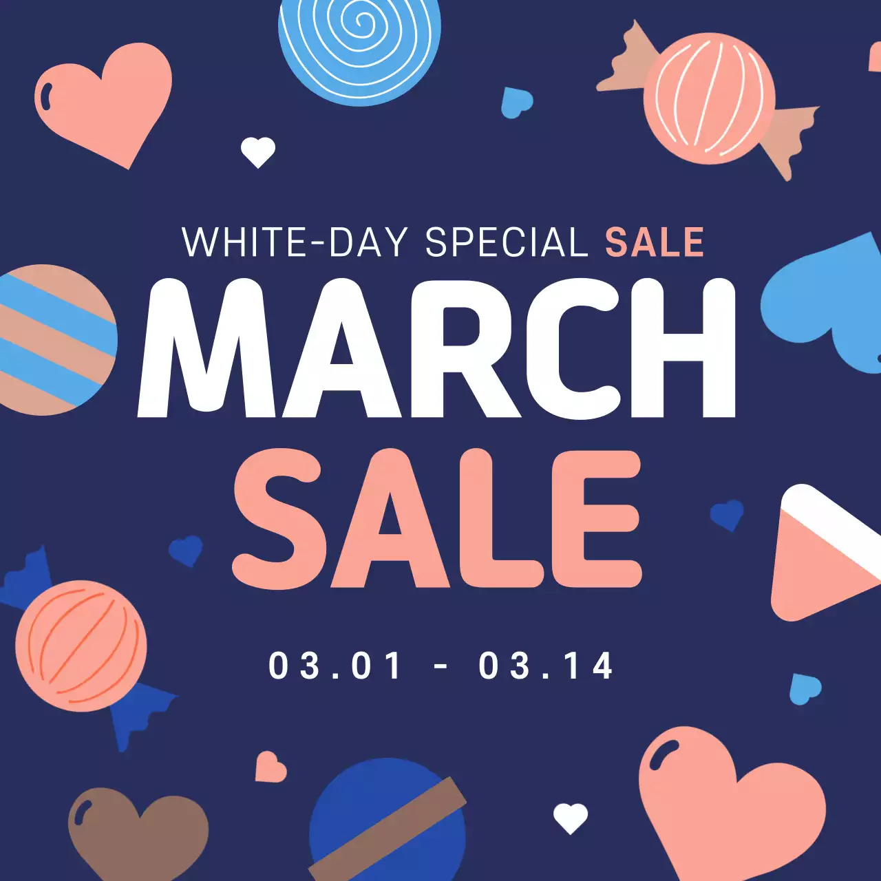 White deals in blue and pink