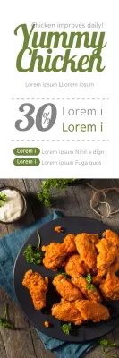 Banner promocional de frango rústico laranja