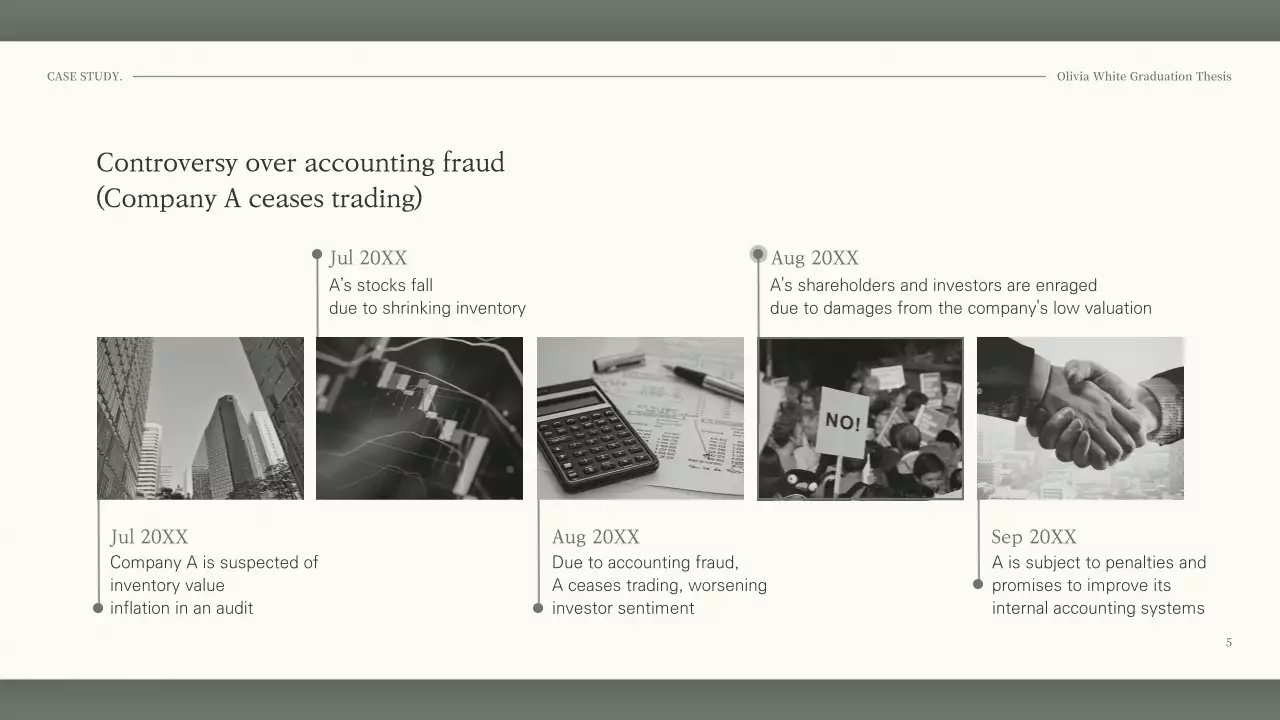 Presenting an accounting assignment with a dark green, calming look