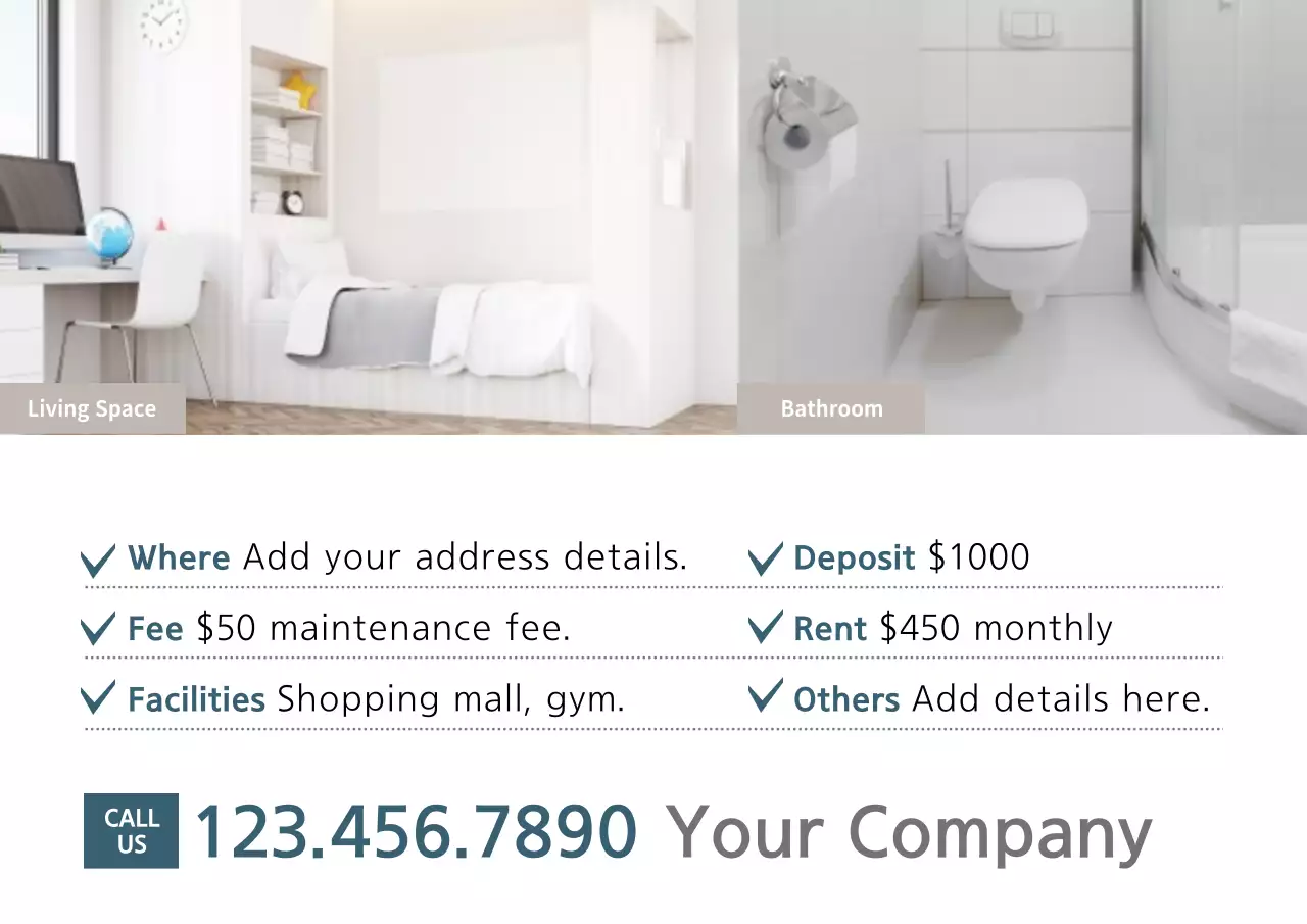 White Modern Apartment Promotion Poster