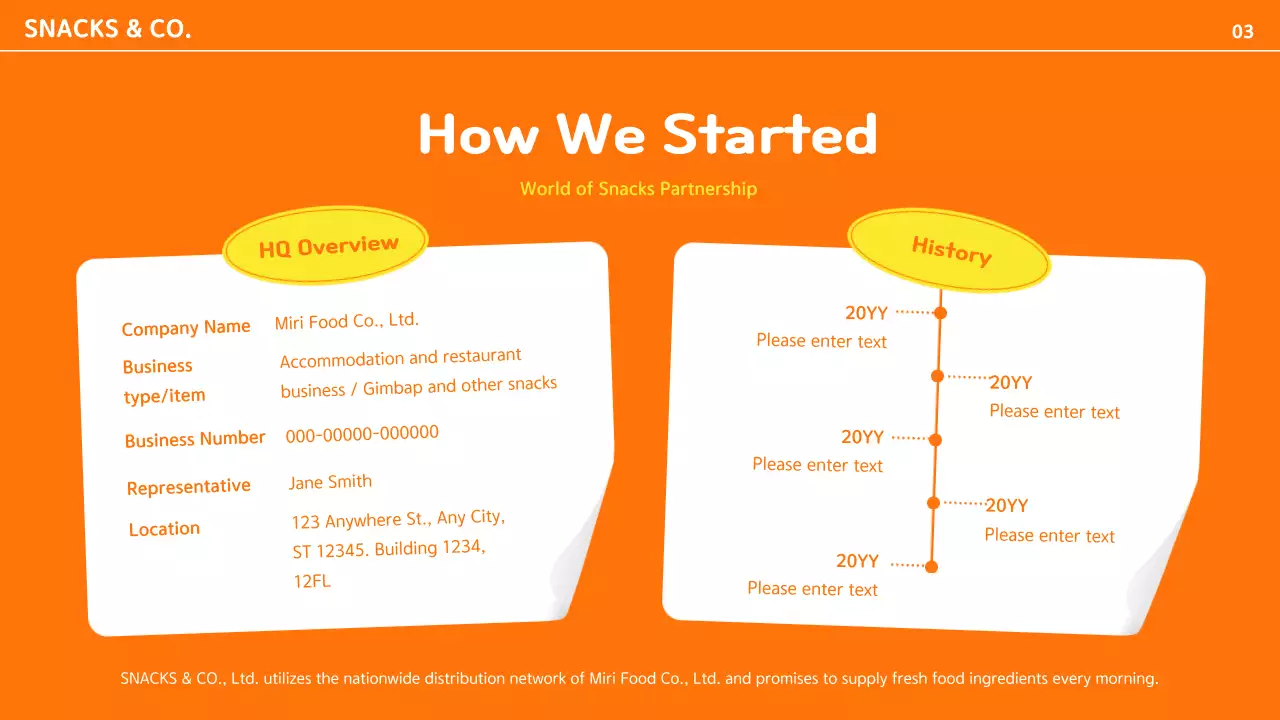 Orange Trendy Snack Promotion Presentation