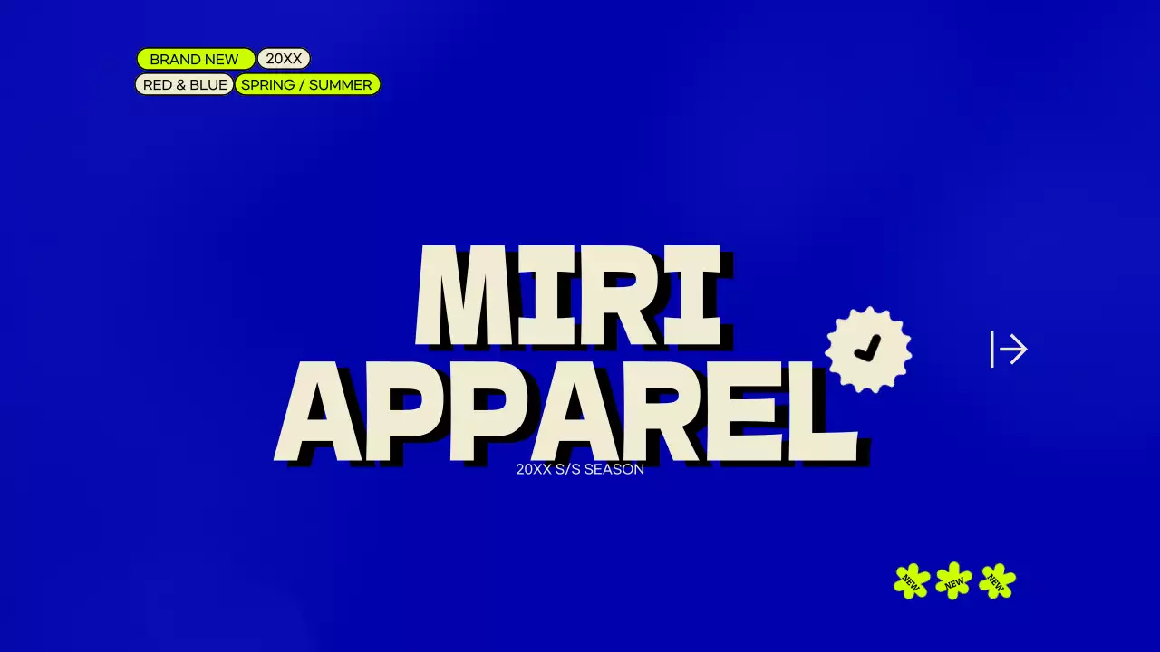 빨간색과 파란색의 패션의류 신제품 홍보 