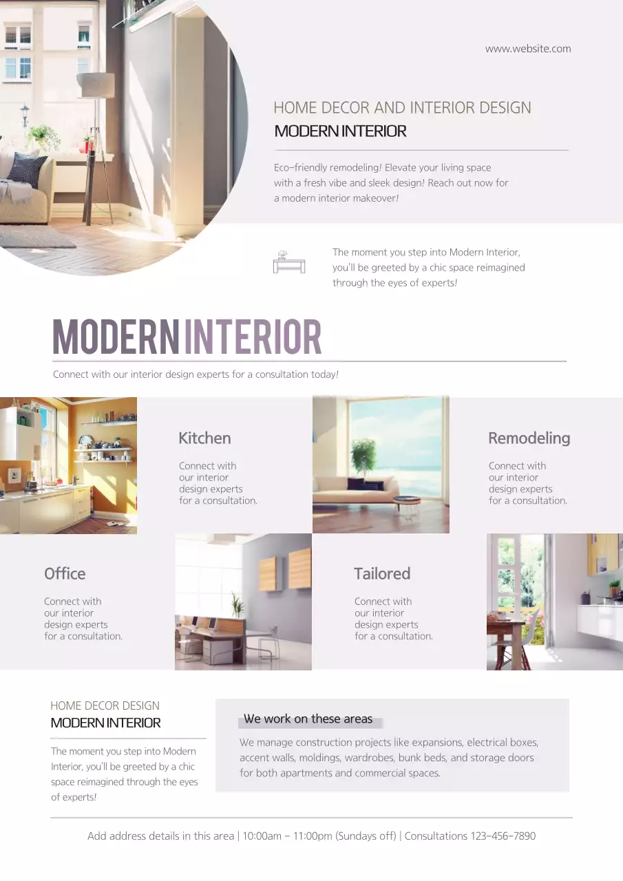 White Modern Interior Promotion Poster