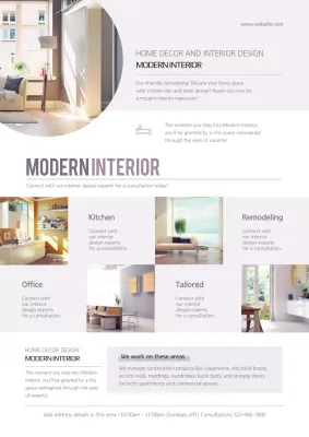 White Modern Interior Promotion Poster