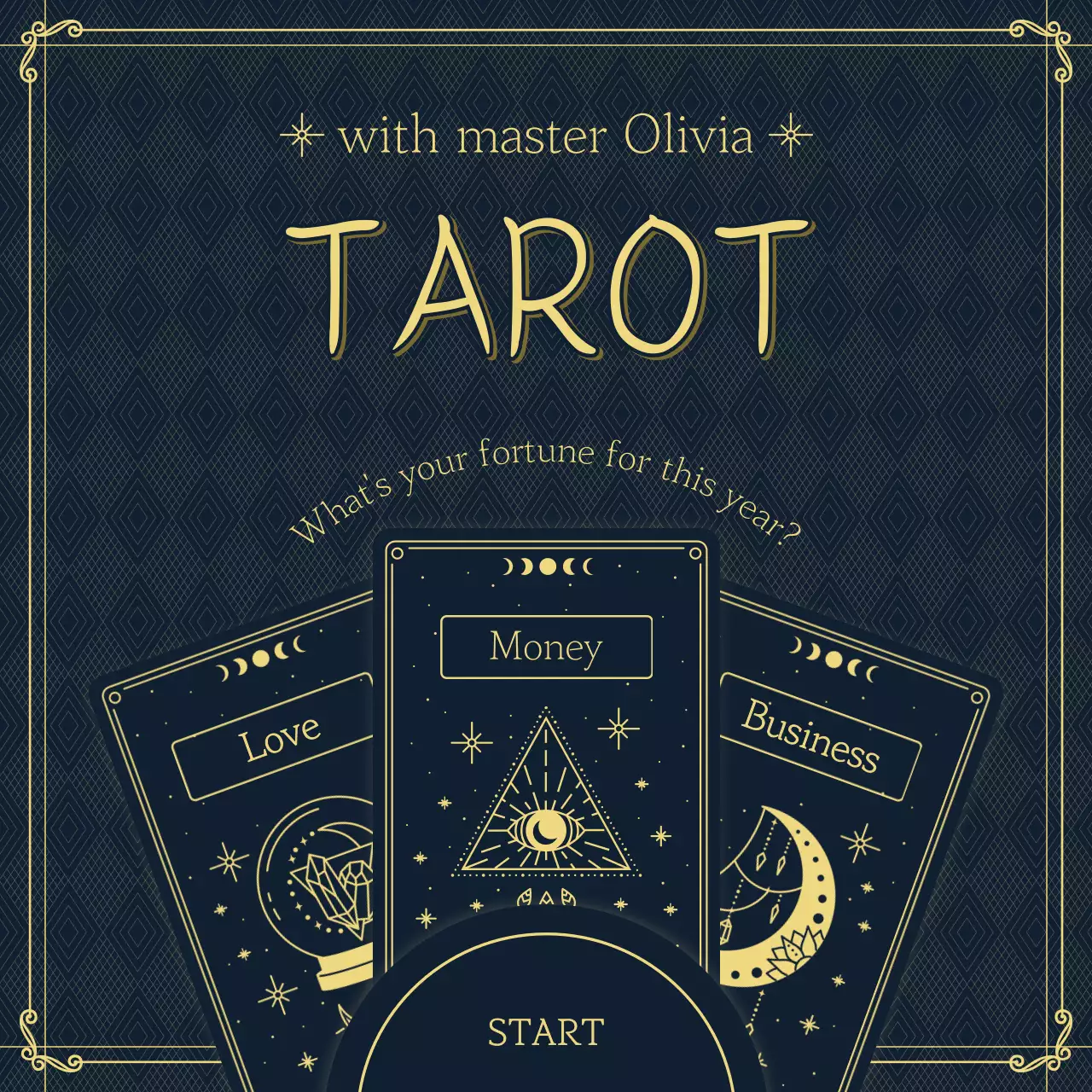 Get a New Year's horoscope with a tarot card concept