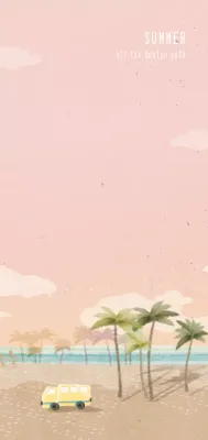 Pink Minimal Summer Invitation Wallpaper