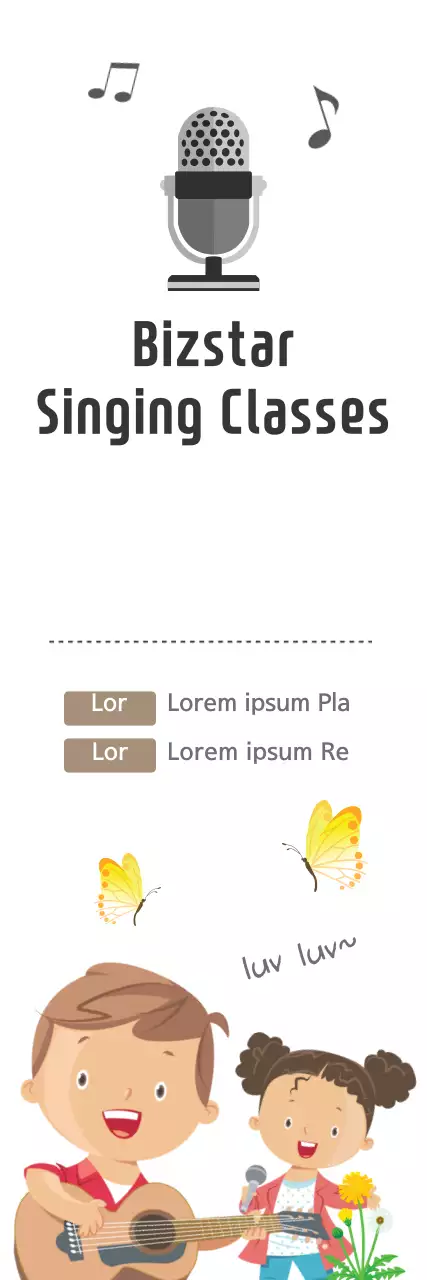 Banner de convite para canto brincalhão branco