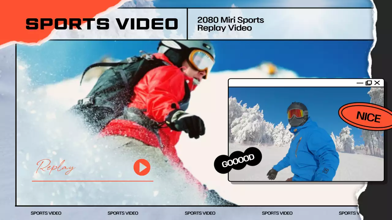 빨간색 액티비티한 테마의 스포츠 리플레이 홍보