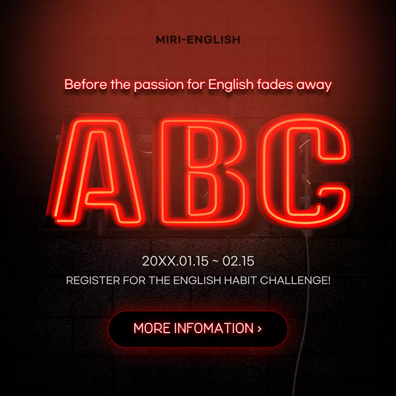 레드 레트로 영어 등록 인스타그램 게시물