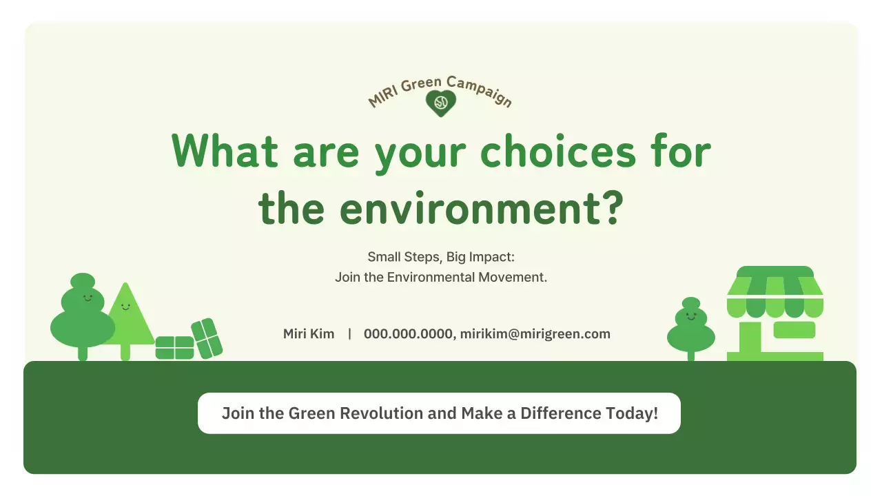 Single-use plastic campaign with a cute green environmental illustration theme