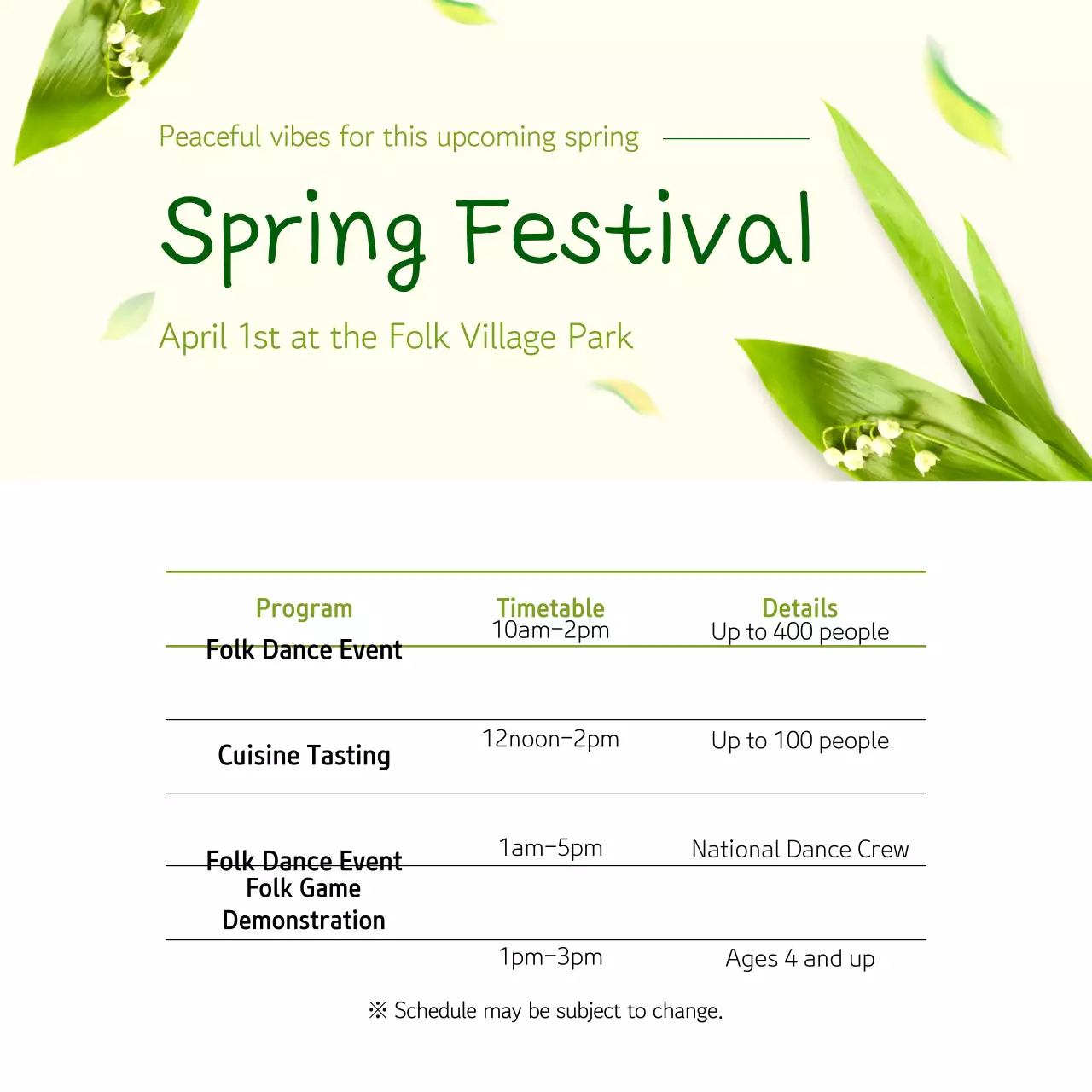 Light green Fresh and fluttering leaves concept Chinese New Year table theme