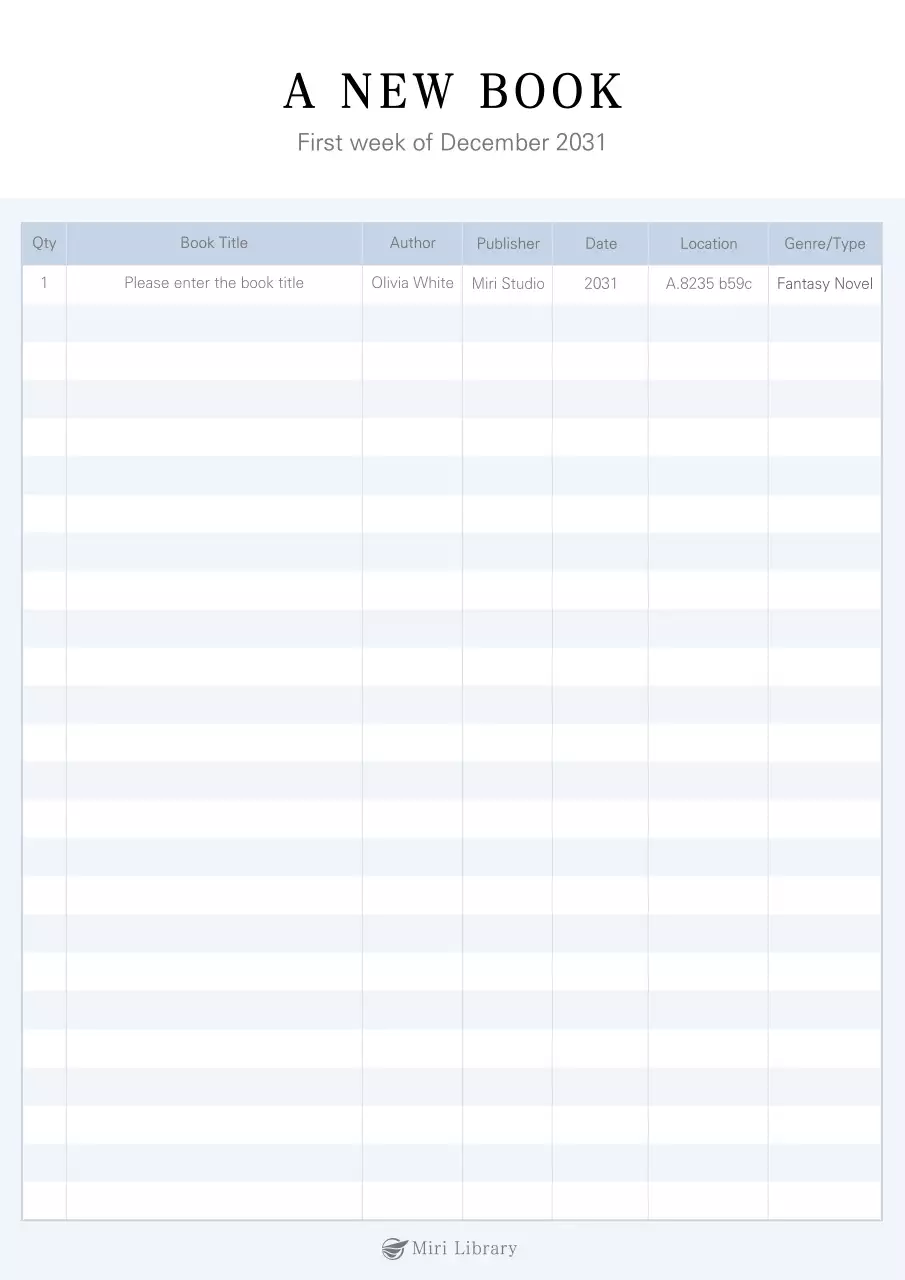 A simple mauve colored table of contents