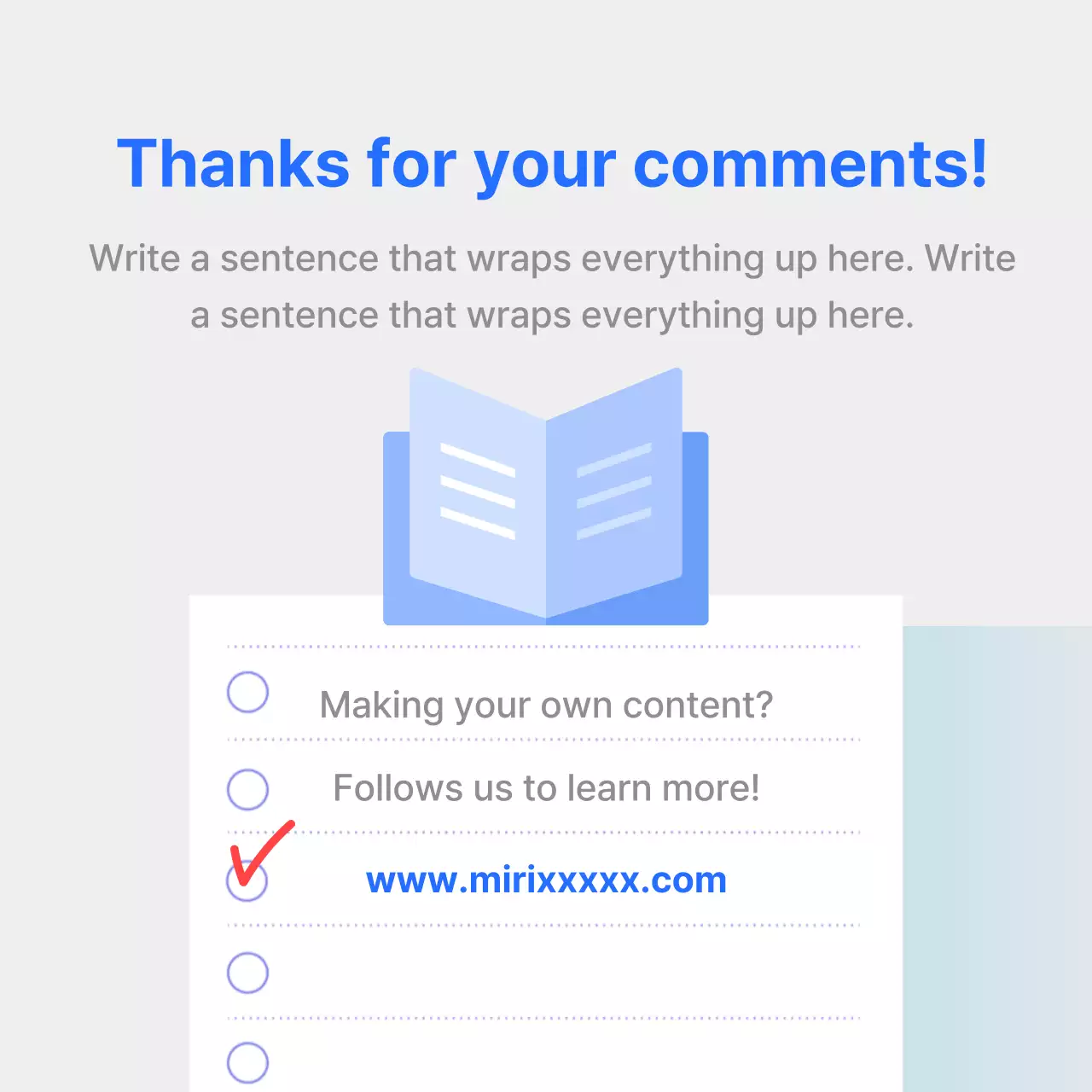 Satisfaction survey report with clear blue graph emphasis