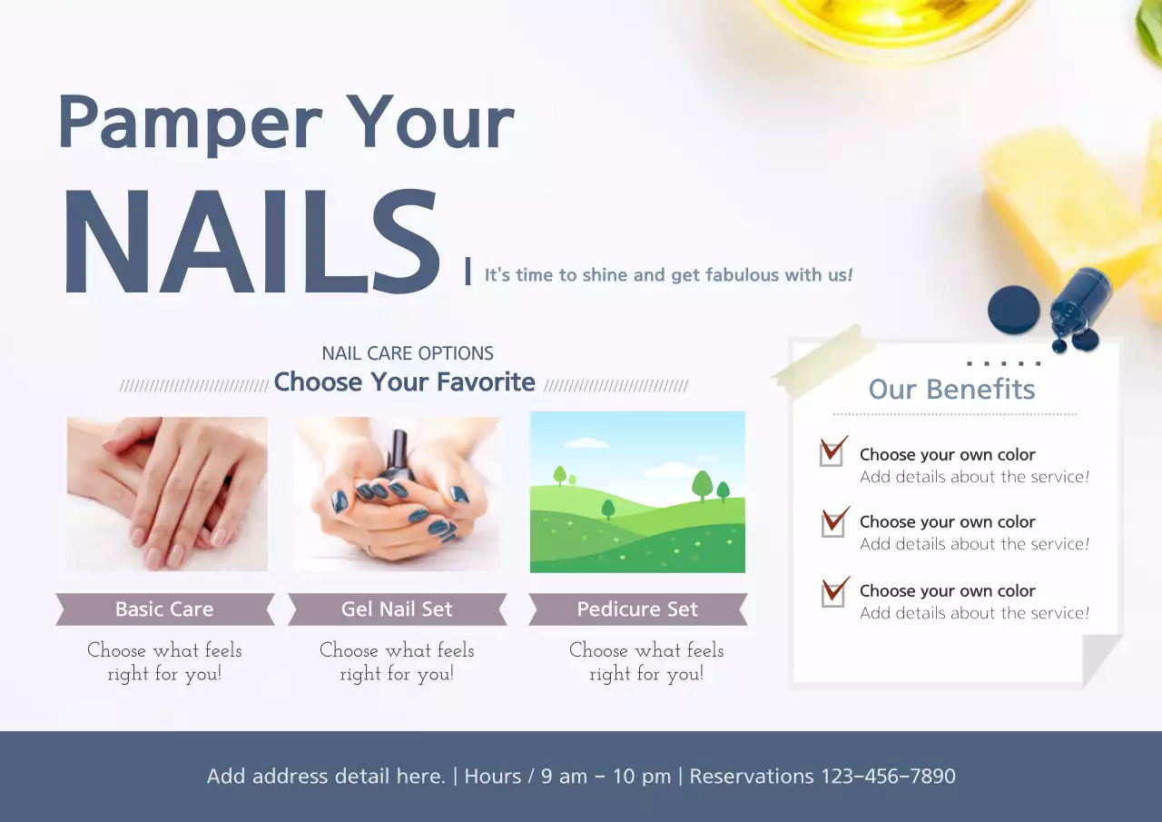 White Modern Nail Promotion Poster