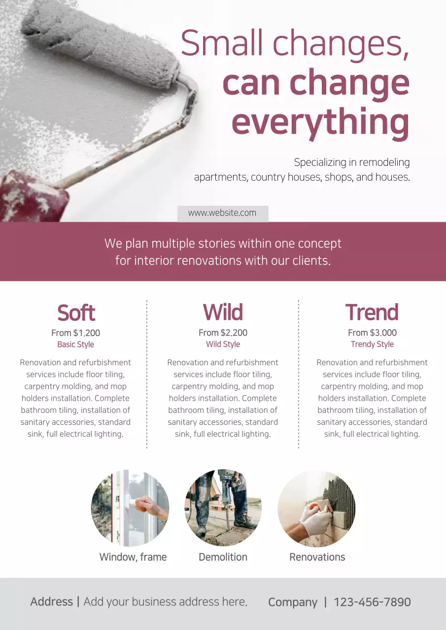 White Modern Renovation Promotion Poster