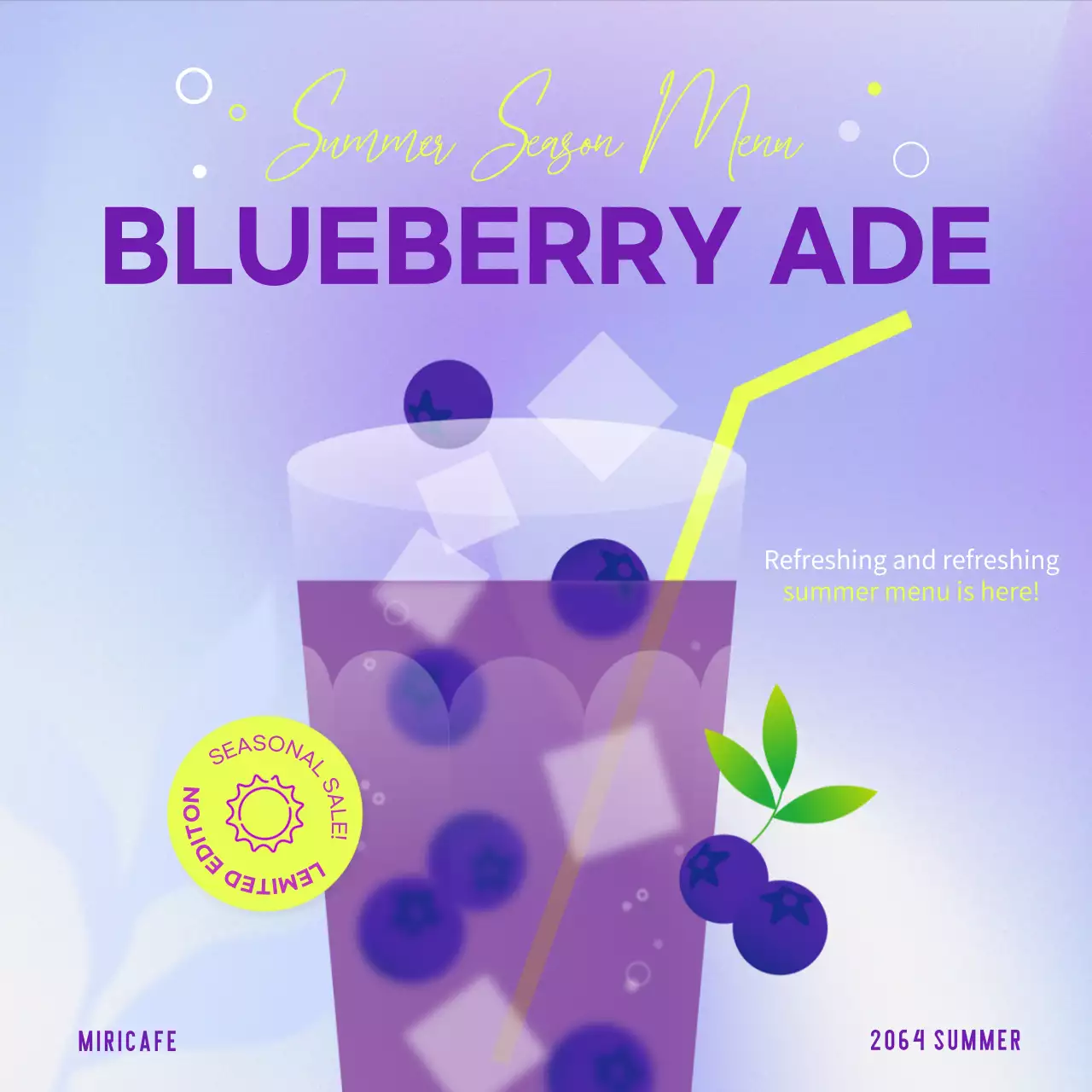 퍼플 모던 드링크 프로모션 소셜 미디어 포스트