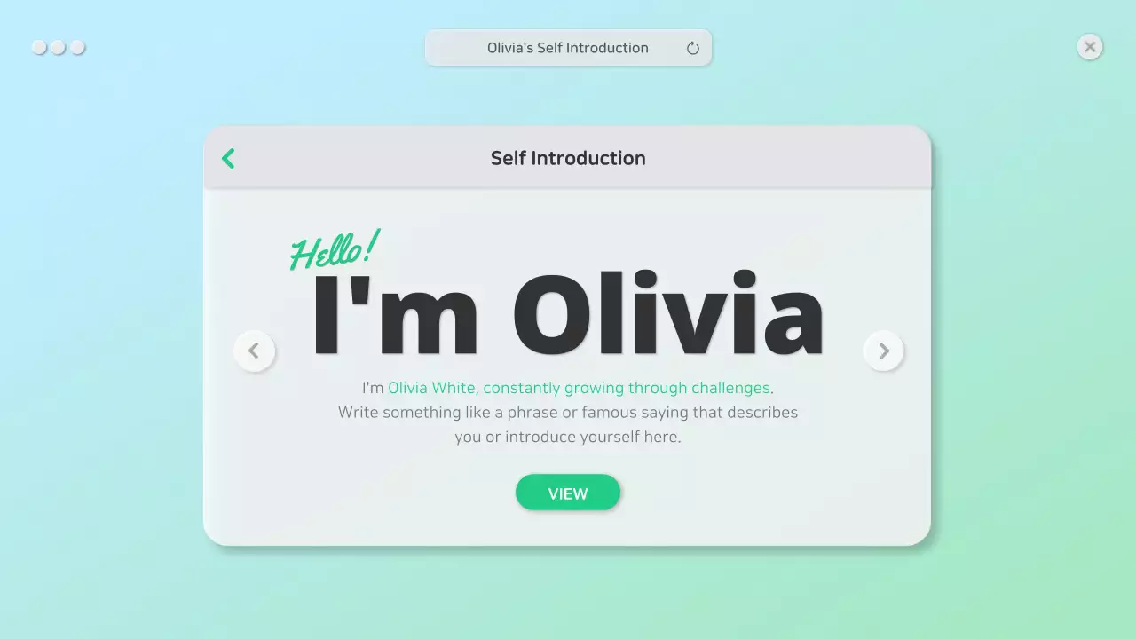 A clean bio with a green GUI concept
