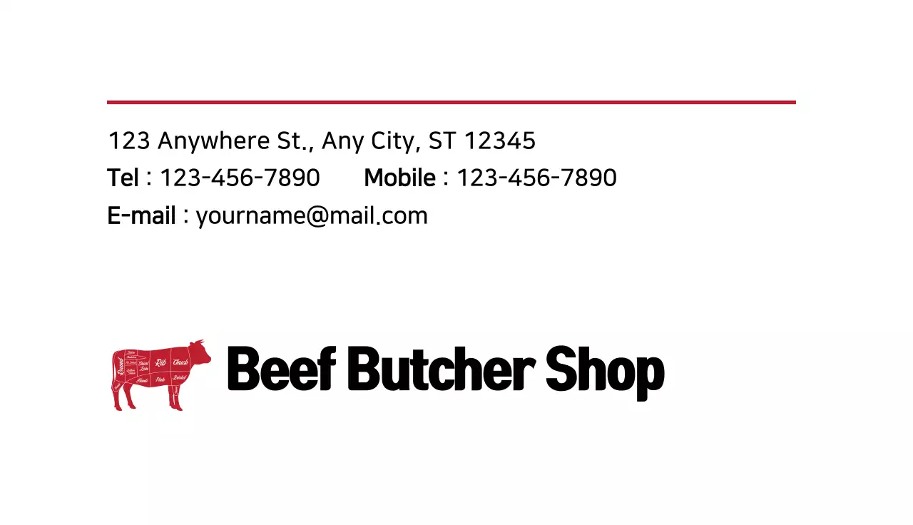 black red illustration restaurant butcher shop