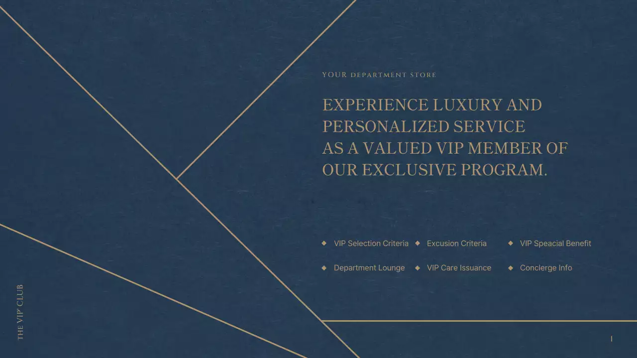 Navy Elegant Vip Promotion Presentation