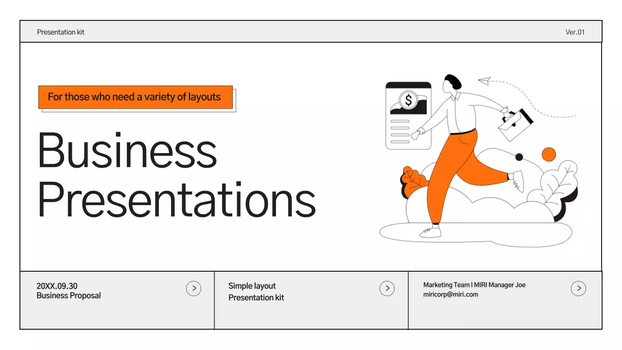 Orange Clean Business Presentation