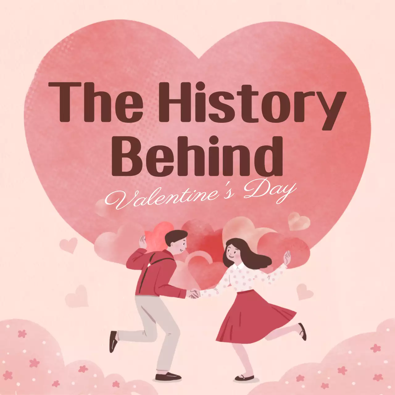 Valentine's Day theme with pink tone cute and warm hand drawing concept