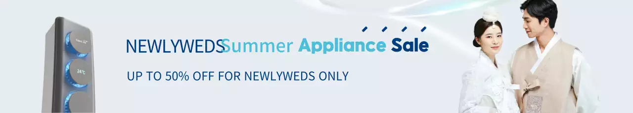 Banner de promoção de eletrodomésticos tradicionais azuis