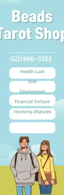 Banner promocional de tarô azul da moda