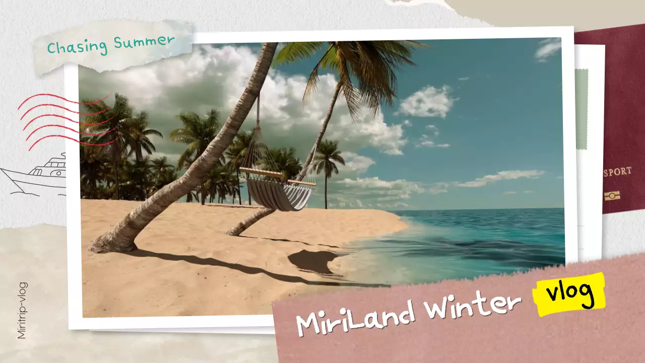 아이보리 색상의 여행 테마 유튜브 썸네일