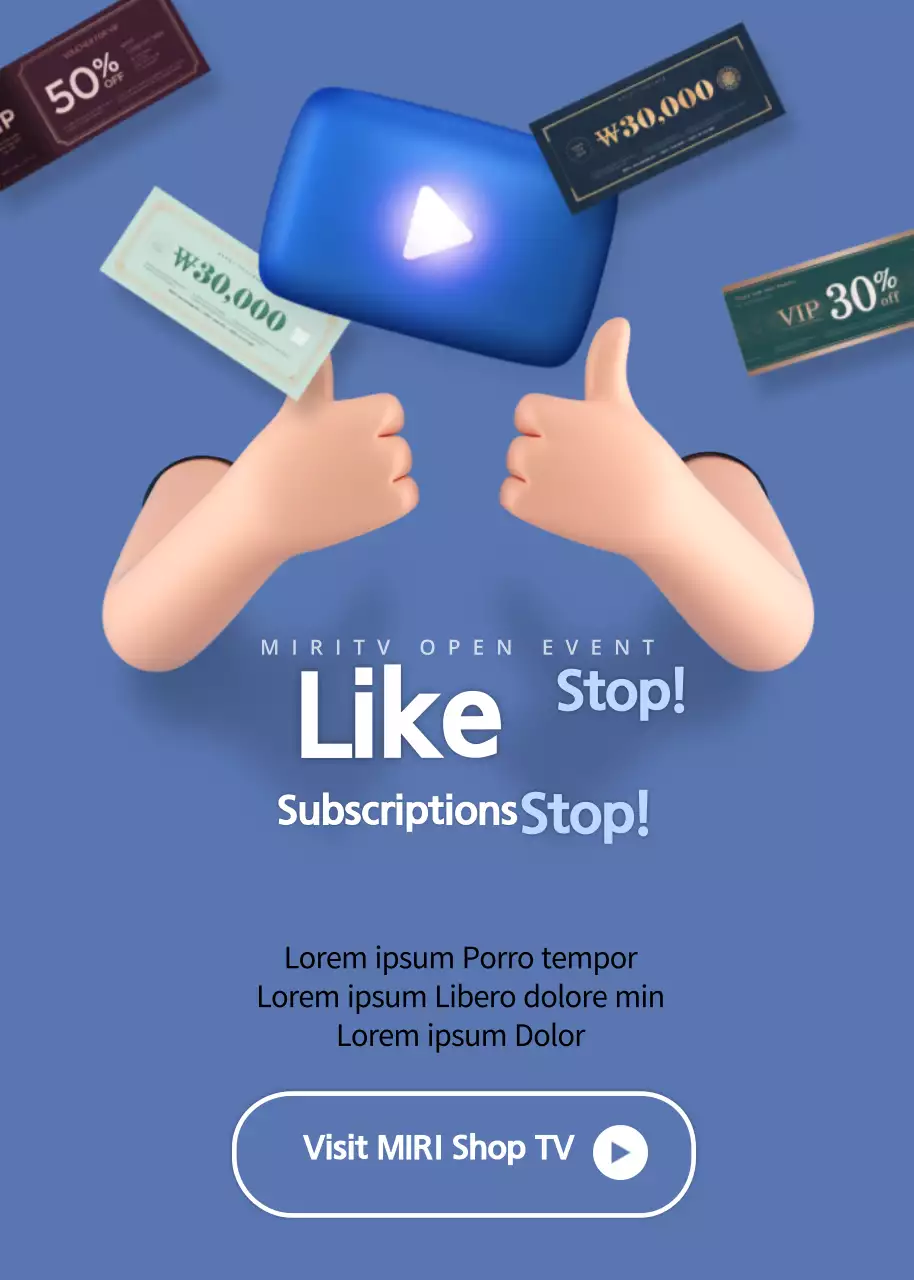 Blue Modern Tv Promotion Poster