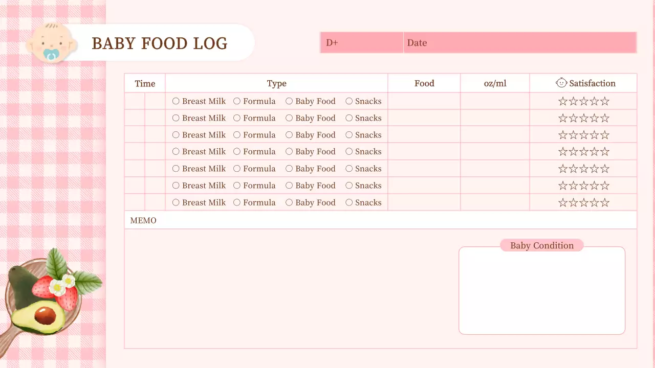 Pregnancy and parenting record theme in pink