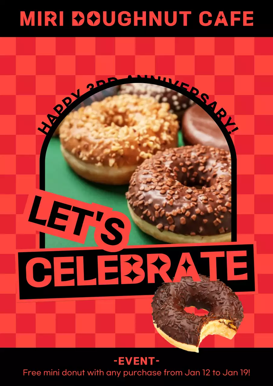 Red Retro Cafe Promotion Poster