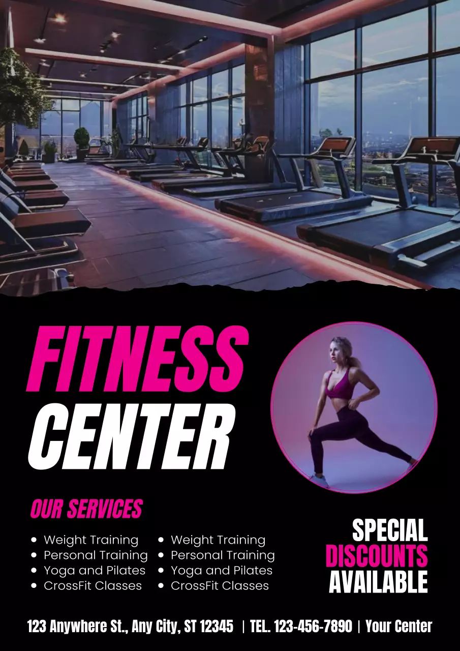 Black Modern Fitness Promotion Poster