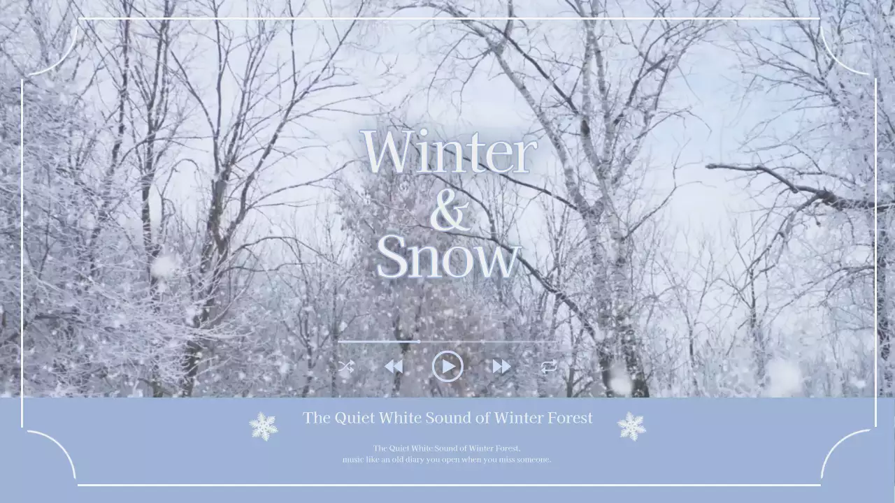 하늘색과 하얀색의 겨울 음악 플레이리스트