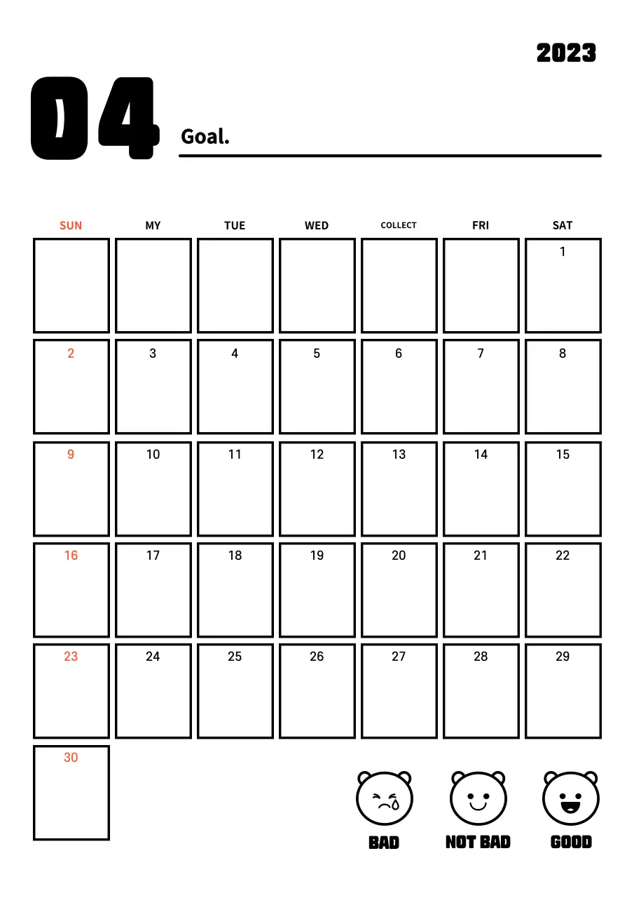 New Year's resolution goal tracker with clean lines