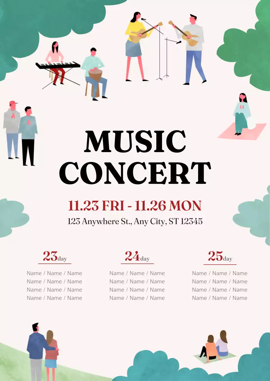 Green Aesthetic Music Event Promotion Poster