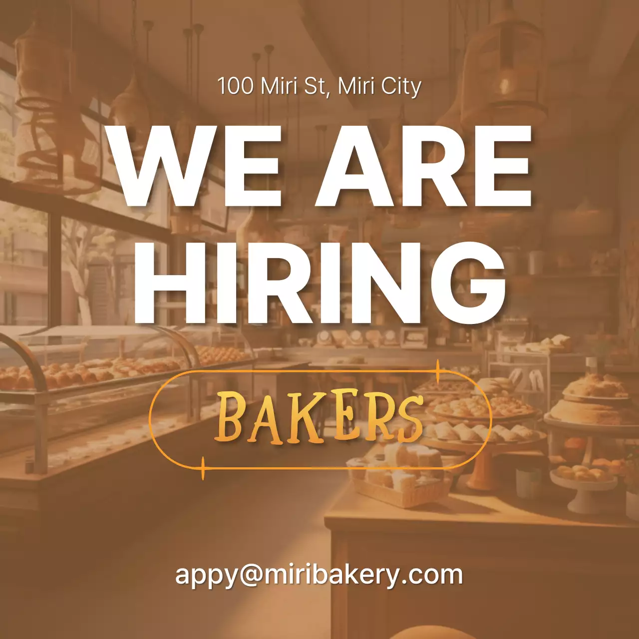 Brown, warm, bakery-inspired job posting V2