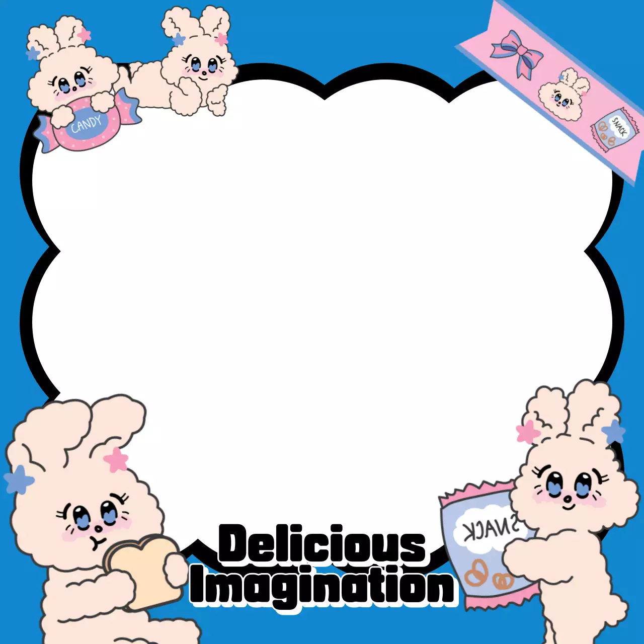 Blue Cute Snack Invitation Social Media Post