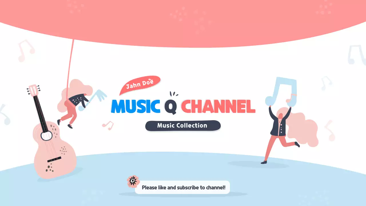 Spanduk Saluran Musik Coral Playful Gambar Mini YouTube