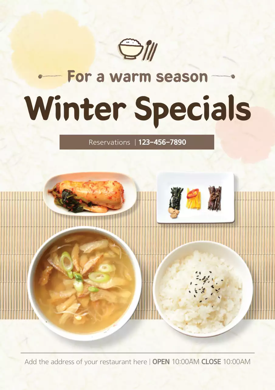 Beige Traditional Winter Menu Promotion Poster