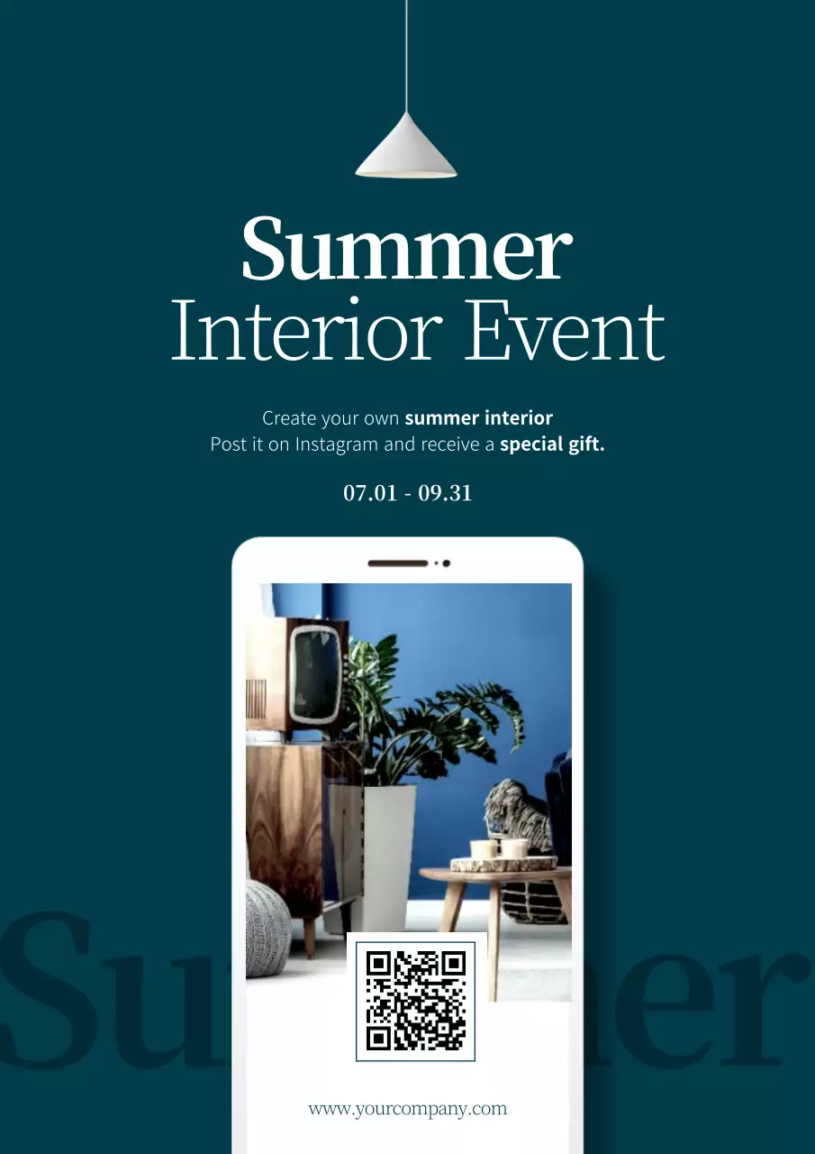 Teal Modern Interior Event Poster