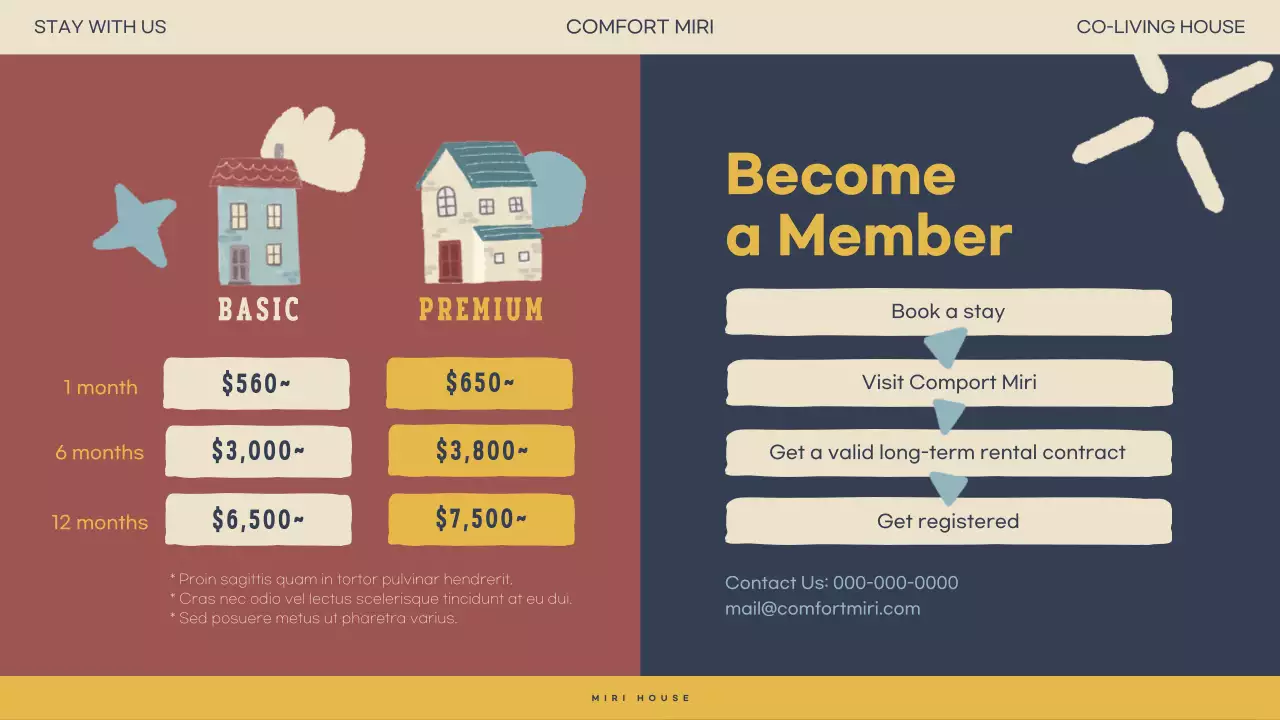 민트색 편안한 드로잉 컨셉의 집 일러스트를 사용한 입주제안서