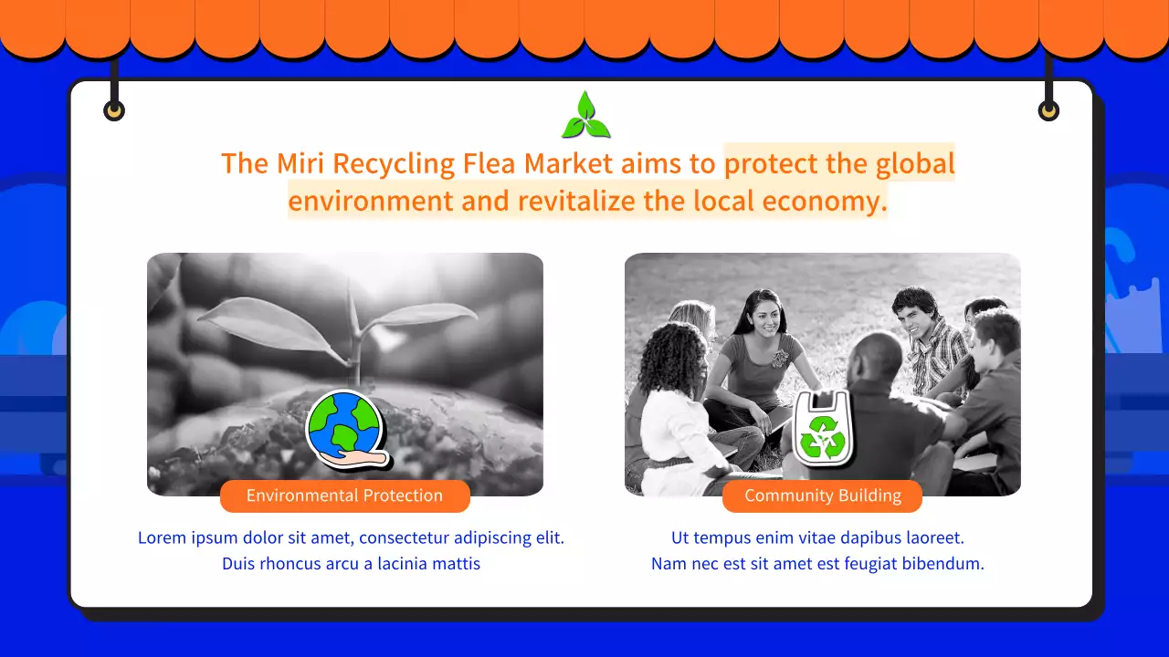 비비드 컬러의 환경을 위한 재활용 플리마켓