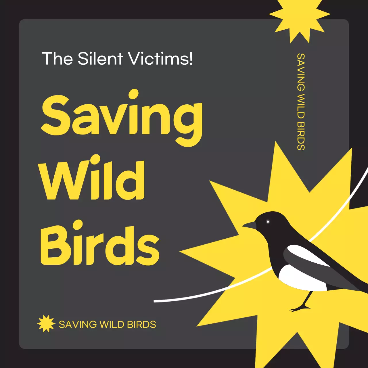 Get a simple wild bird in black and yellow